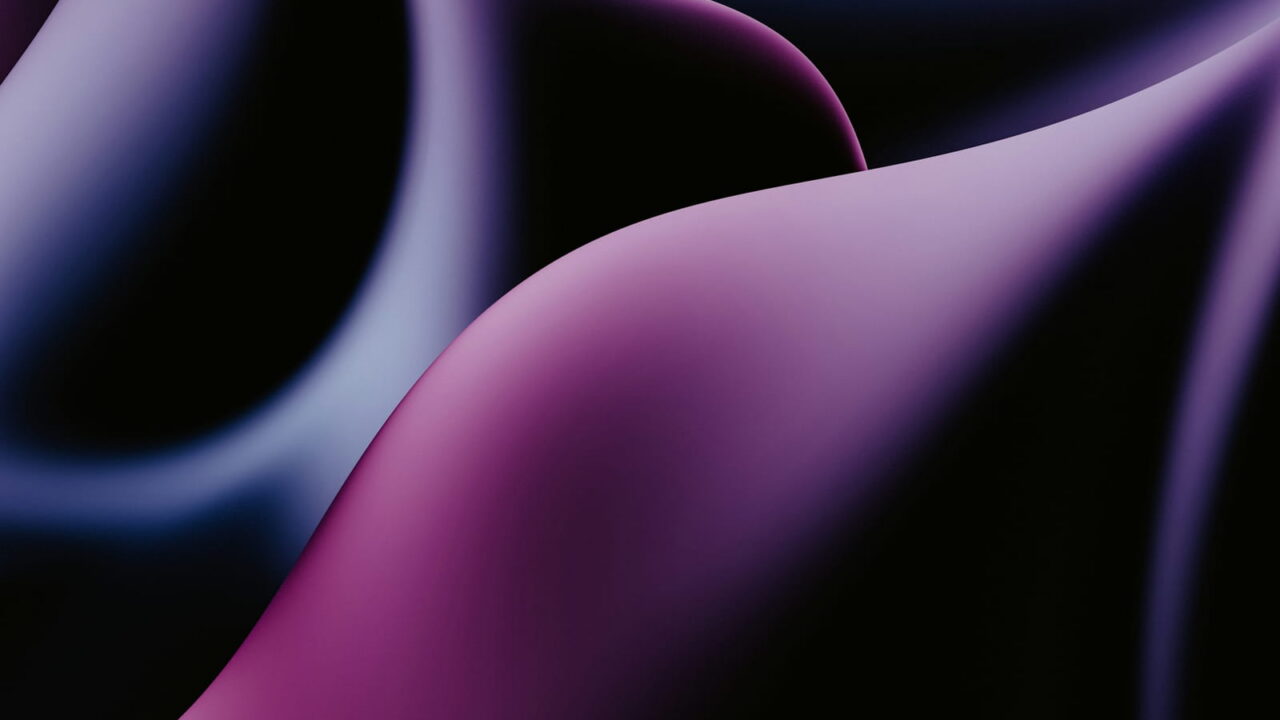 Smooth dark purple and blue waves, tall frame.